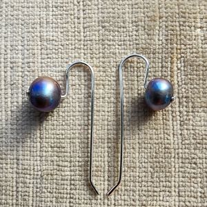 Earrings-  Authentic pearls on silver plated metal